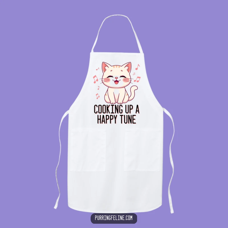 Funny Cat Music Apron - Vibrating Chef, Hilarious Kitchen Gift