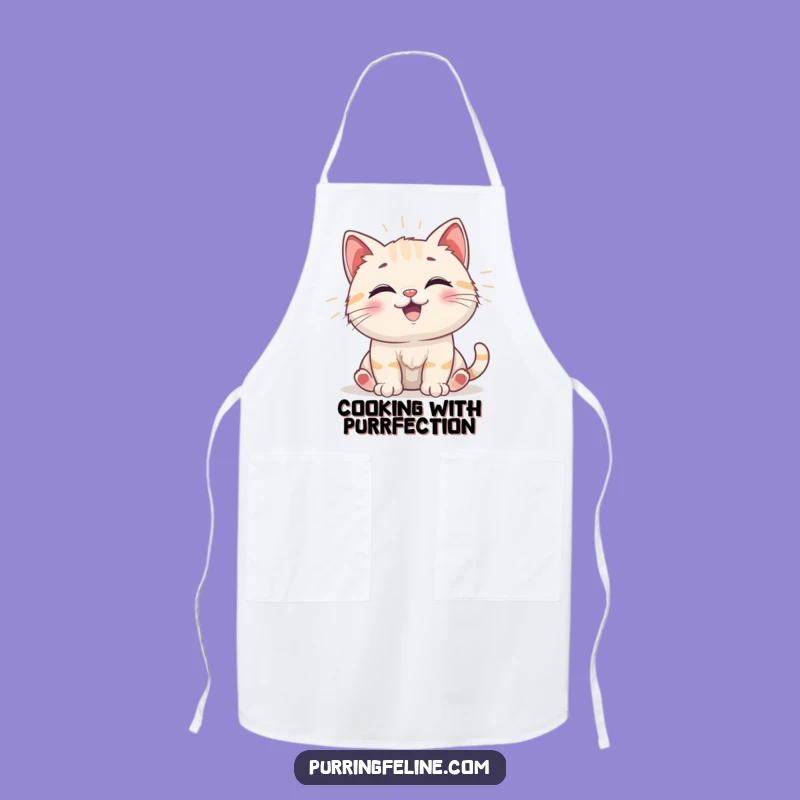 Funny Happy Cat Cub Vibrations Apron - Kitchen Joy & Humorous Protection