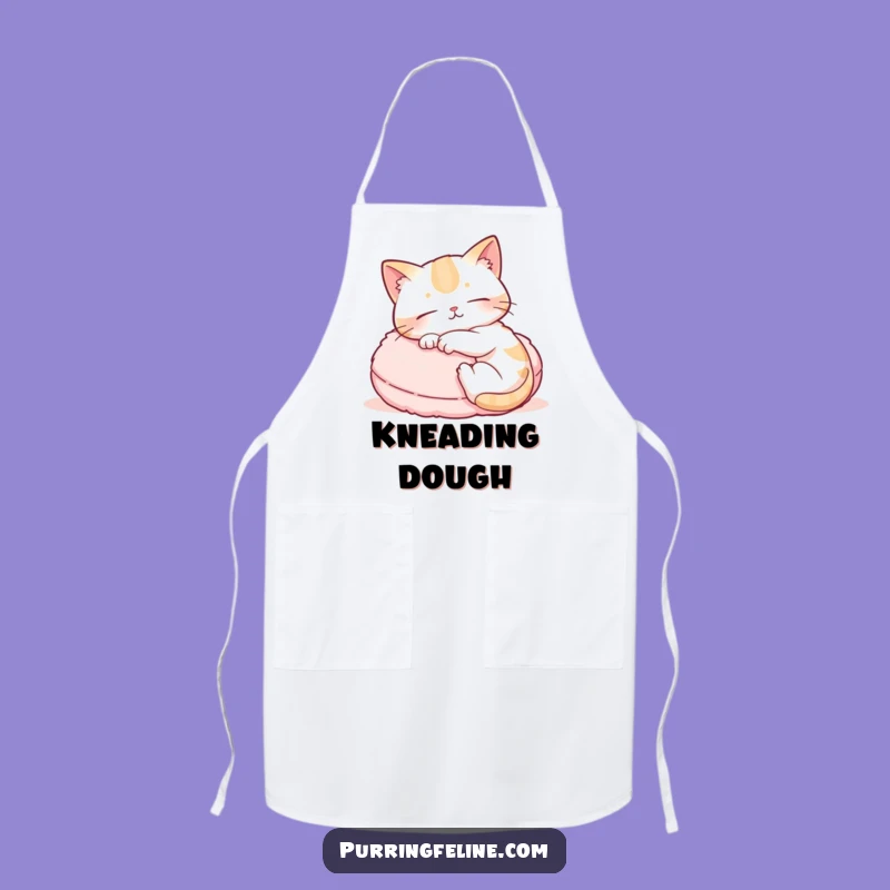 Funny Kitchen Apron: Cat Kneading Dough Design, Baking Gift