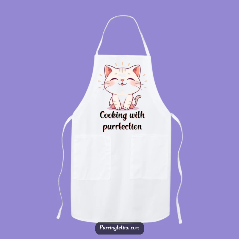 Funny Purring Cat Apron: Kitchen Comfort with Happy Vibrations, Great Gift