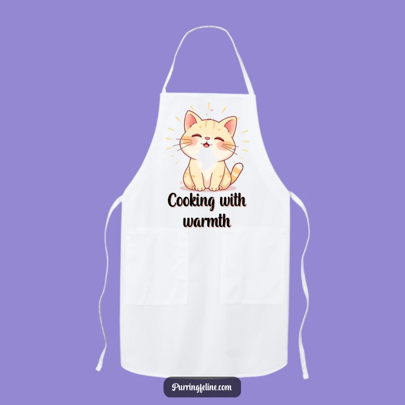 Funny Warm Purring Cat Apron - Hum Kitchen Apron, Hilarious Cat Lover Gift