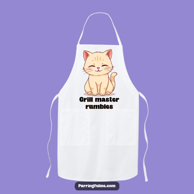 Funny Rumbling Cat Apron: Kitchen Comfort with Relaxed Feline, Ideal Funny Gift
