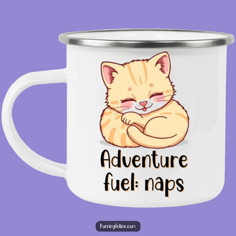 Funny Purring Cat Cub Camping Mug: Cozy Outdoor Companion & Cute Kitten Gift