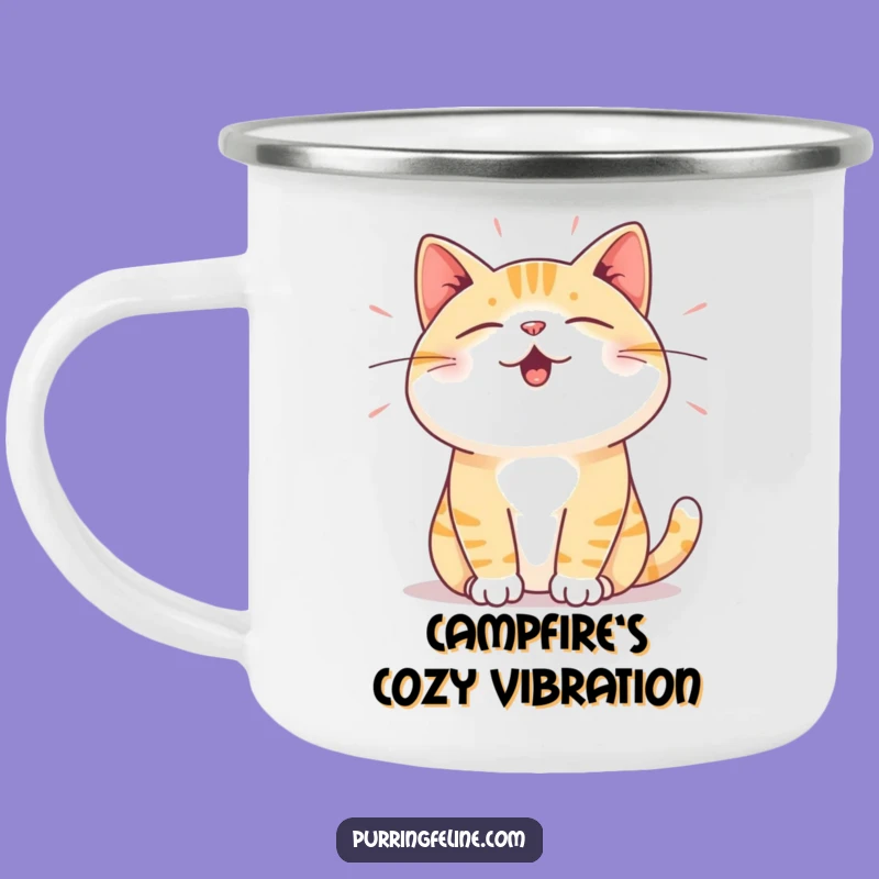 Funny Satisfied Cat Camping Mug - Vibration Outdoor Cup, Adventure Cat Gift