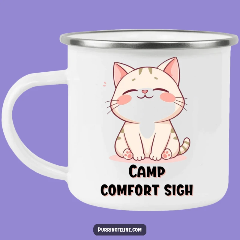 Happy Sigh Cat Camping Mug - Funny Gift for Relaxed Outdoor Comfort