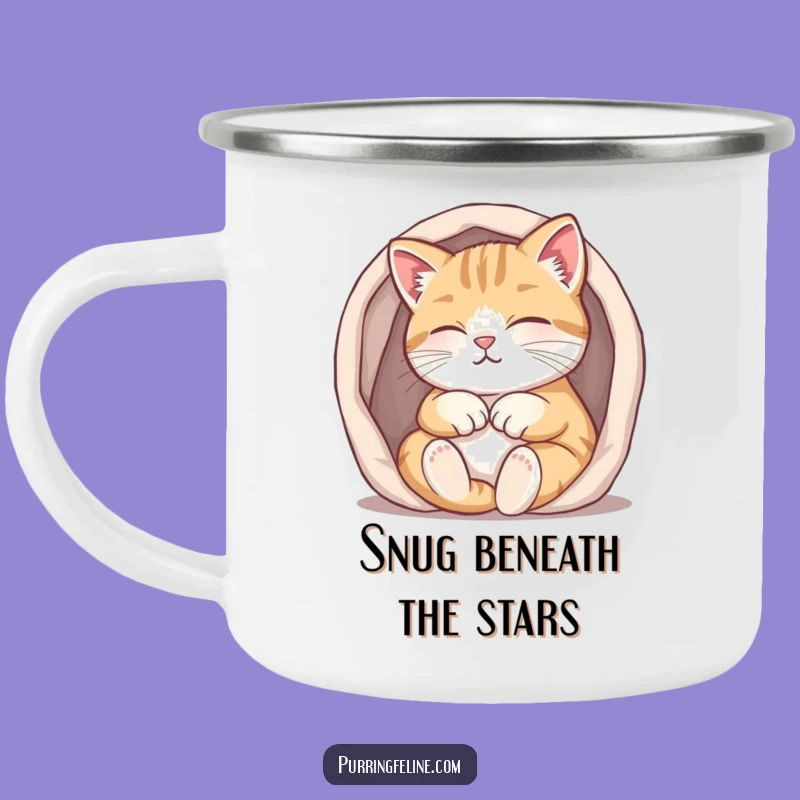 Funny Purring Cat Camping Mug: Cozy Camp Comfort in Small Spaces