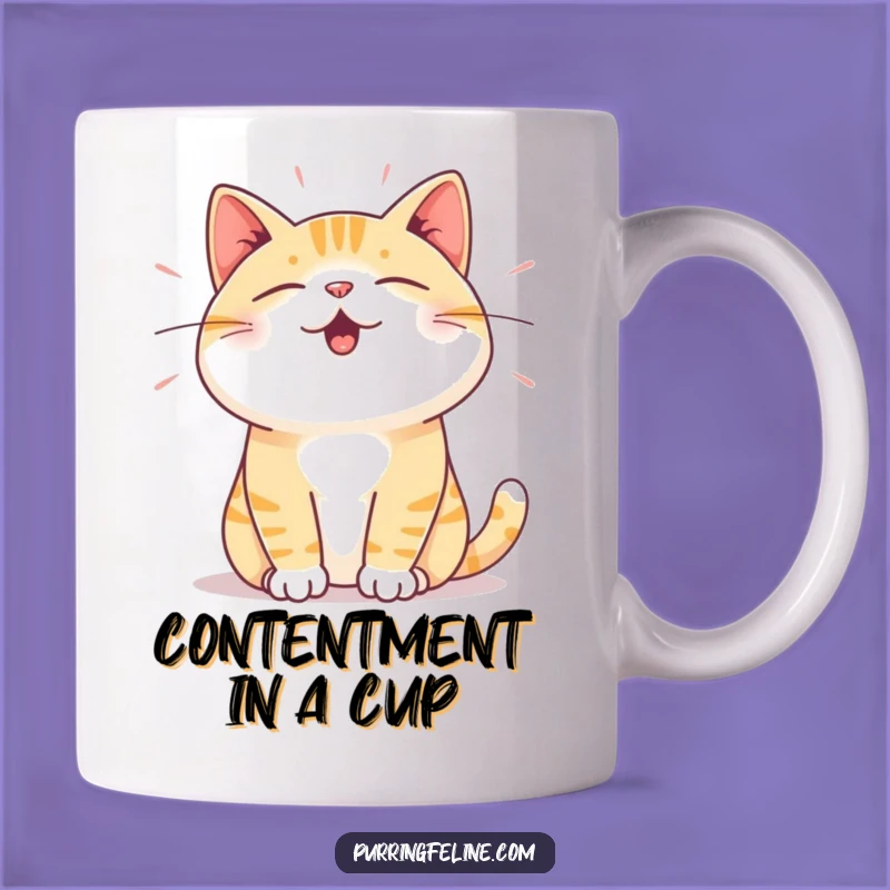 Funny Satisfied Cat Vibration Mug - Content Feline Gift for Cat Lovers
