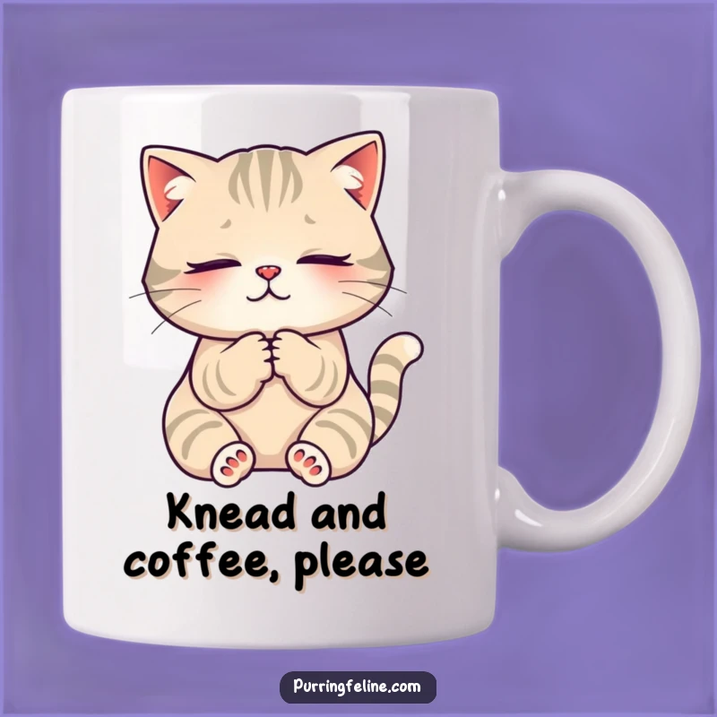 Funny Purring Cat Kneading Mug - Adorable Serene Cat Gift for Cat Lovers