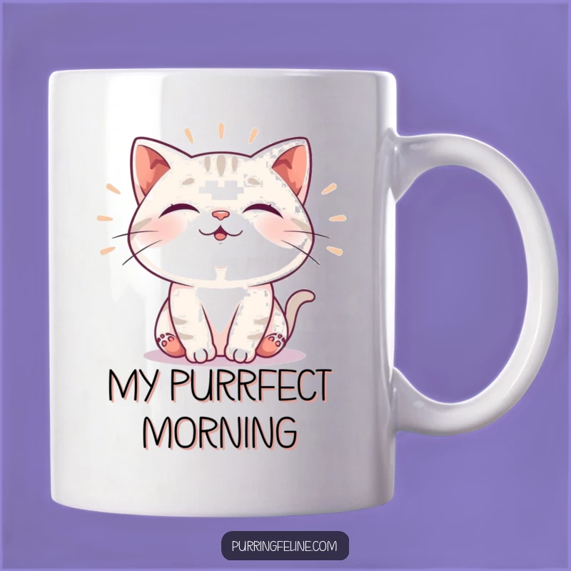Funny Purring Cat Mug: A Content Feline's Happy Hum, Perfect Gift