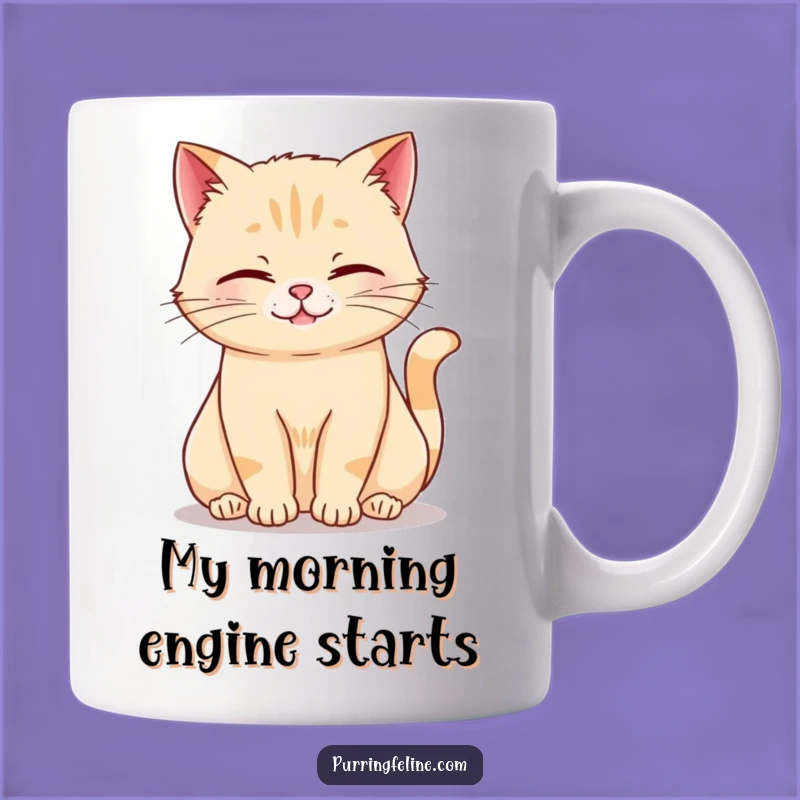 Funny Rumbling Cat Mug: Relaxed Feline Zen, Perfect Funny Gift