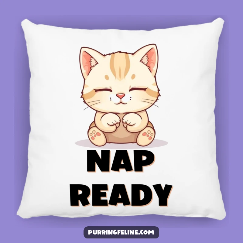 Funny Calm Cat Cub Pillow - Soft & Serene Feline Comfort