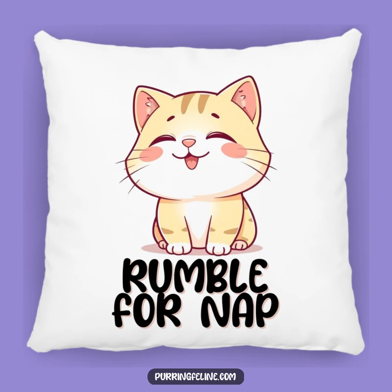 Funny Happy Cat Rumble Pillow - Soft Sound Cushion, Cozy Home Decor Gift