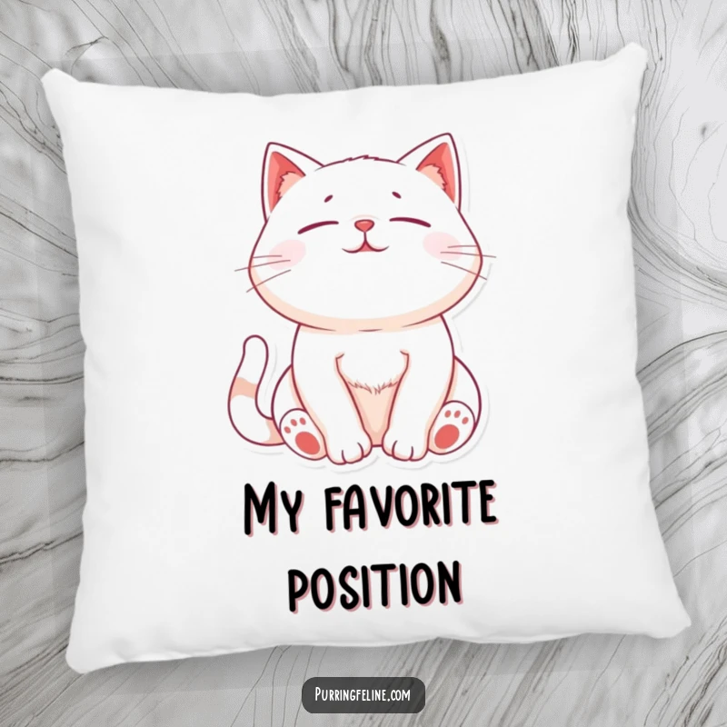 Funny Relaxed Cat Pillow: A soft pillow featuring a cat with its chest gently rising and falling with peaceful purrs.
