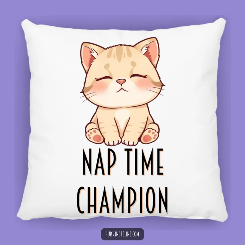 Funny Contented Cat Cub Murmuring Pillow - Cozy & Humorous Decor