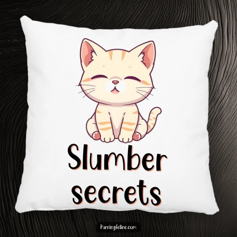 Funny Cat Pillow: A serene cat cub listens intently with focused ears, a soft and thoughtful decorative pillow.