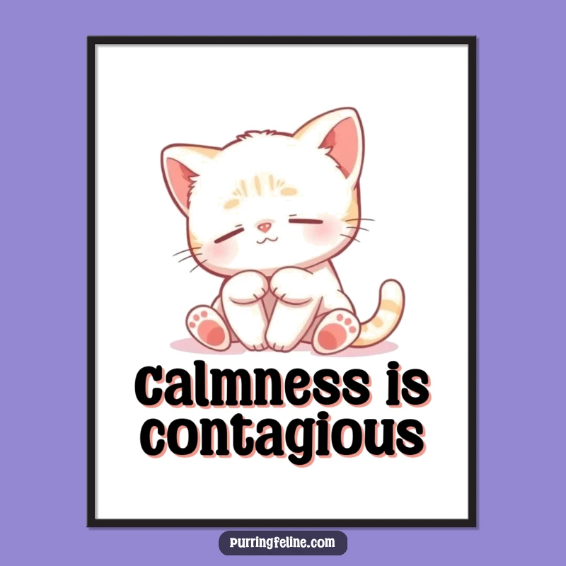 Funny Peaceful Cat Cub Digital Art: Gentle Swaying Download for Instant Calm Decor
