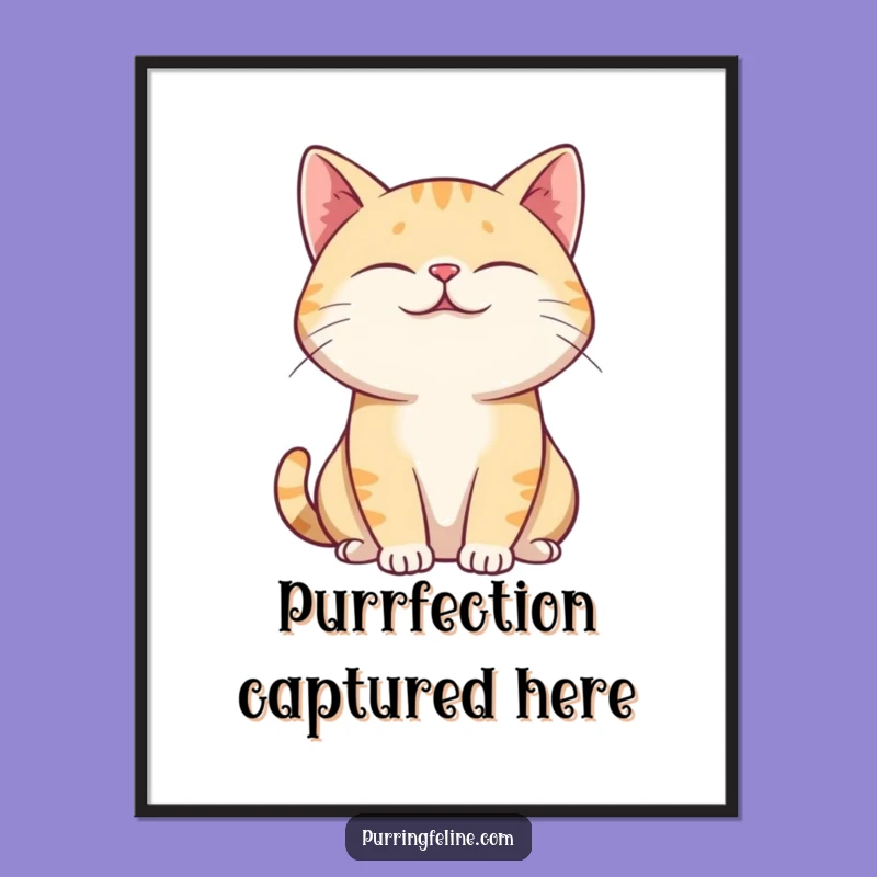 Funny Purring Cat Digital Print - Instant Hilarious Calm for Walls