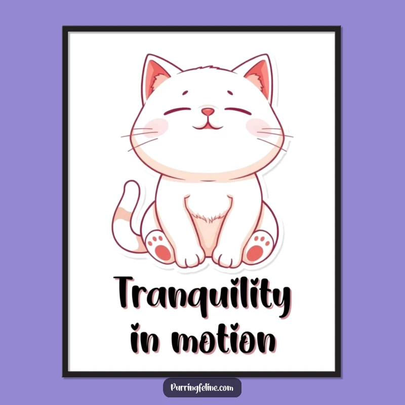 Funny Relaxed Cat Digital Print: Wall Art Gift for Cat Lovers Seeking Serene Purrs