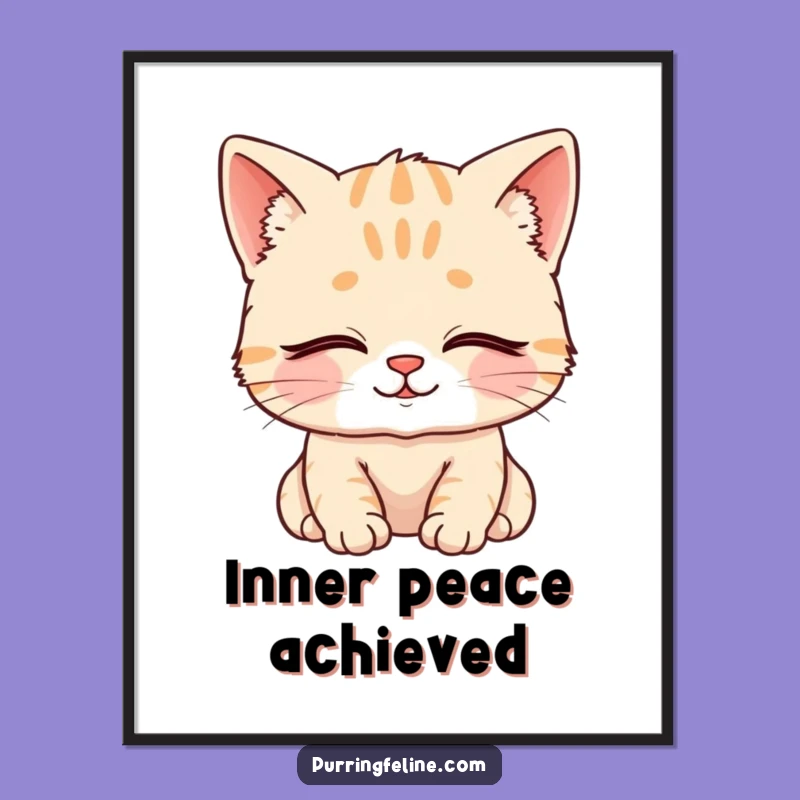 Funny Digital Art: Content Cat Cub - Instant Serene Decor!