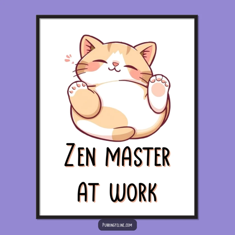 Funny Cat Kneading Digital Print: Instant Gift for Cat Lovers, Liven Up Your Space