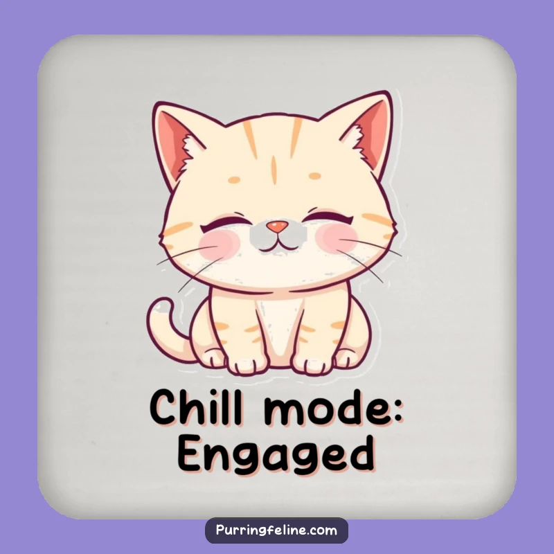 Funny Gentle Cat Coaster - Serene Table Protection, Hilarious Housewarming Gift