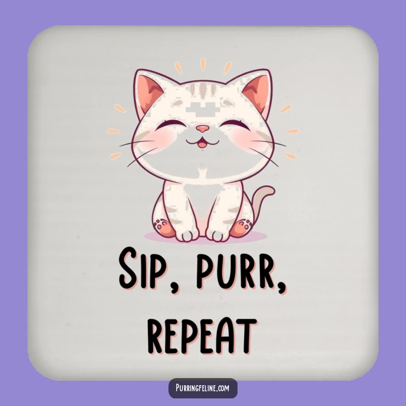 Funny Content Cat Coaster: Protect Surfaces with Happy Vibrations, Perfect Gift