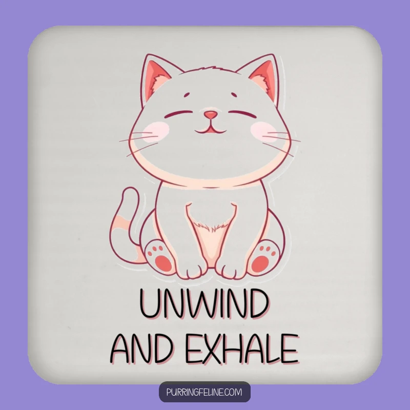 Funny Relaxed Cat Drink Coaster: Stylish Bar Accessory for Cat Lovers & Gentle Purrs