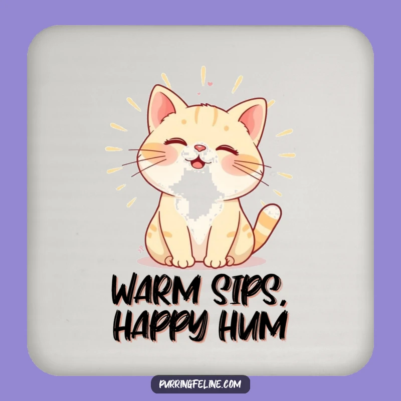Funny Warm Purring Cat Coaster - Hum Drink Protector, Perfect Housewarming Gift