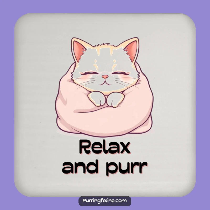 Funny Cozy Cat Purr Coasters - Protect Surfaces with Comfort!