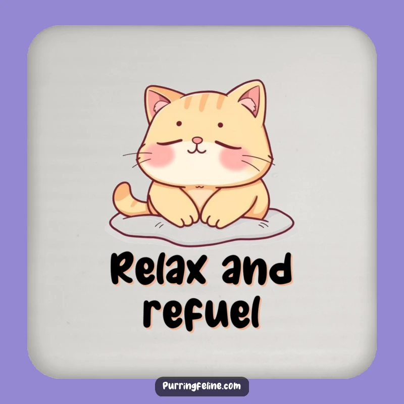 Funny Mellow Cat Coasters: Protect Surfaces with Peaceful Moments