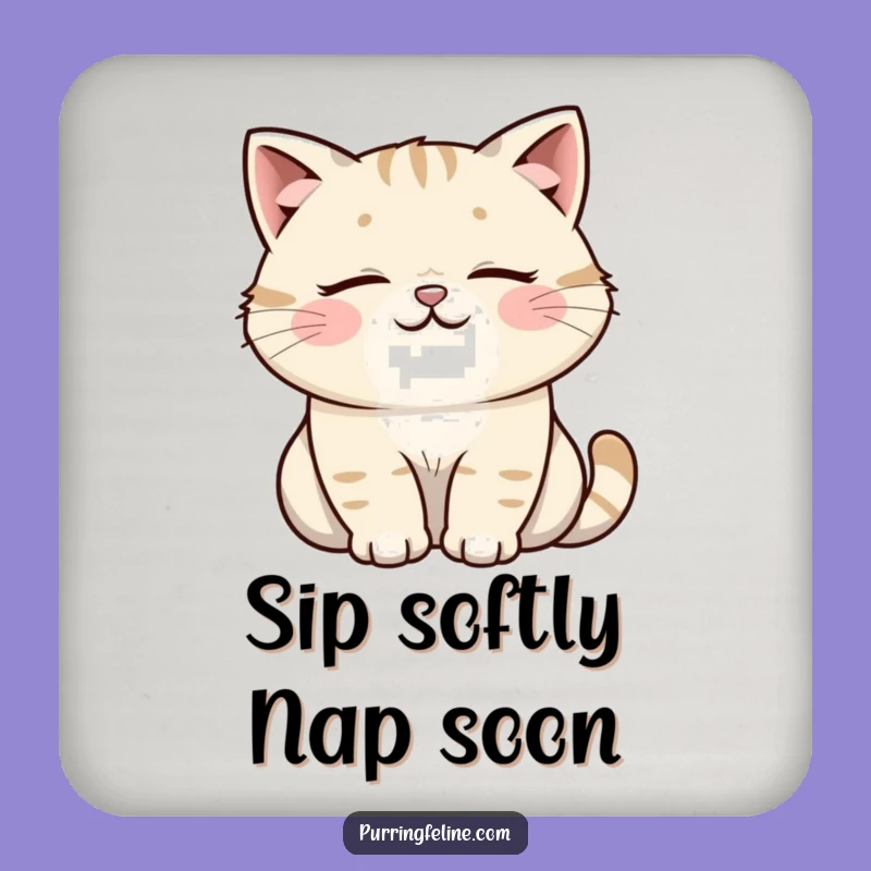 Funny Cat Coaster: Purring Feline Protection, A Small But Funny Gift Idea