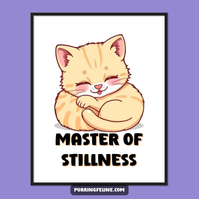 Funny Purring Cat Cub Poster: Cozy Kitten Art Print, Perfect Wall Decor & Cute Gift