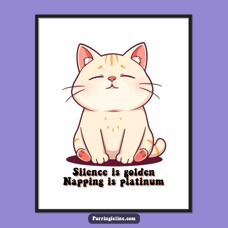 Funny Purring Cat Poster: Bring Calm and Laughter Home!