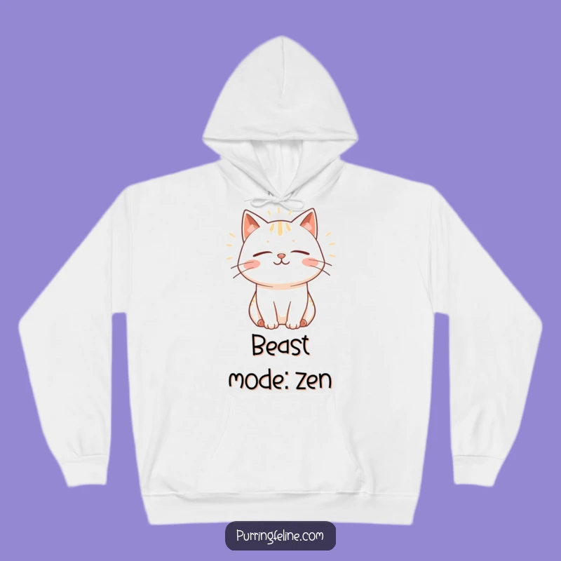 Cozy Funny Purring Cat Hoodie: Warm & Happy Vibes, Ideal Funny Gift for Cat Lovers