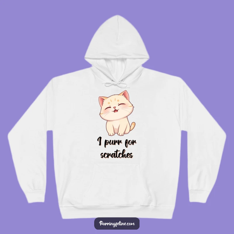 Cozy Purring Cat Hoodie - Funny Gift for Ultimate Petting Comfort