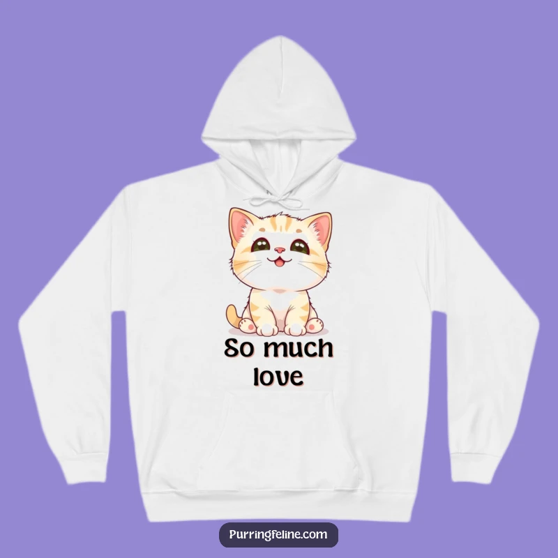 Funny Adoring Cat Cub Hoodie - Cozy Comfort & Feline Affection