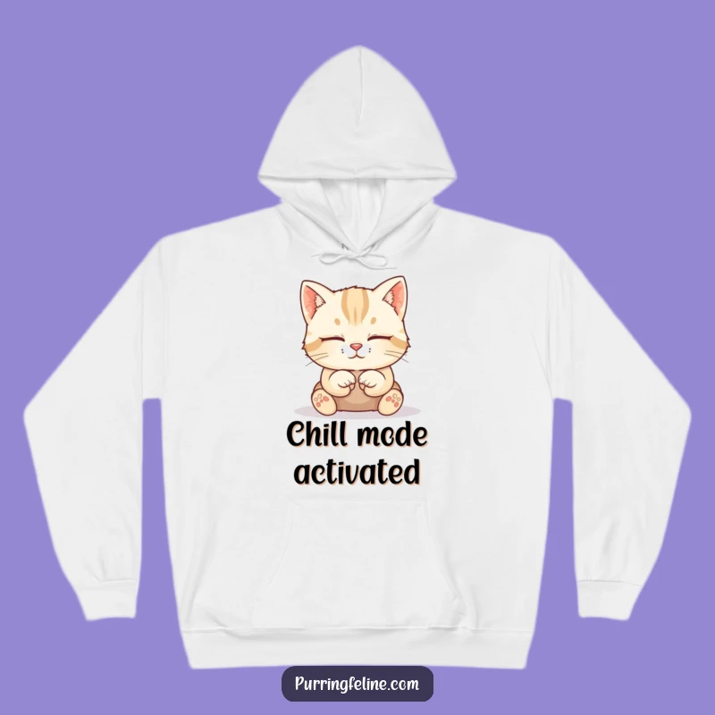 Funny Calm Cat Cub Hoodie - Cozy Comfort & Peaceful Vibes