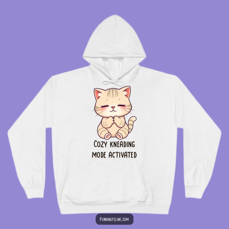 Funny Cat Kneading Hoodie - Cozy Serene Cat Sweatshirt, Ultimate Cat Lover Gift