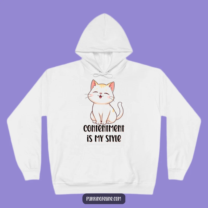 Funny Purring Cat Hoodie: Cozy Gift for Cat Lovers Who Sway with Contentment