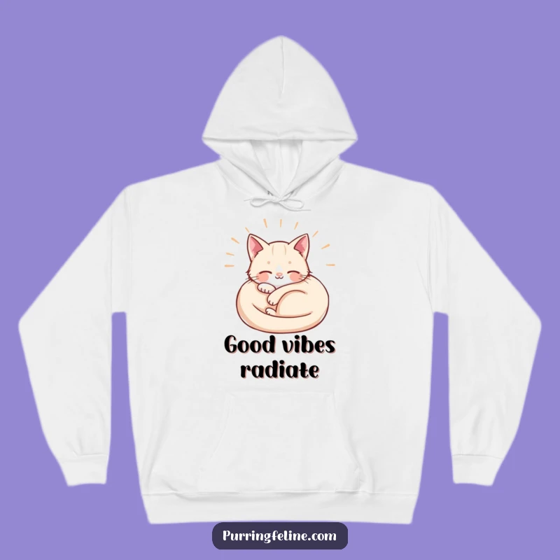 Funny Blissful Cat Hoodie: Cozy Waves of Contentment, Best Funny Gift for Relaxation