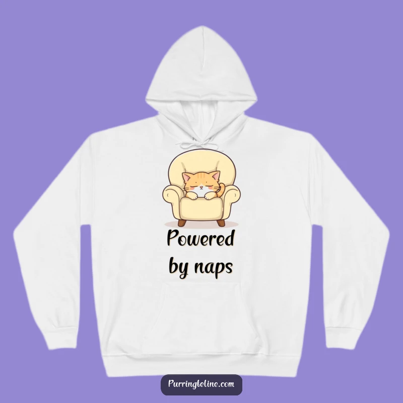 Warm Funny Hoodie: Sleepy Cat Armchair Comfort, Cozy Gift