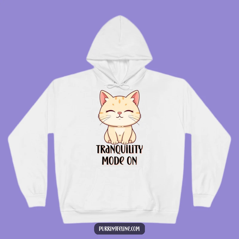 Cozy Funny Serene Cat Hoodie - Wrap Yourself in Hilarious Peace