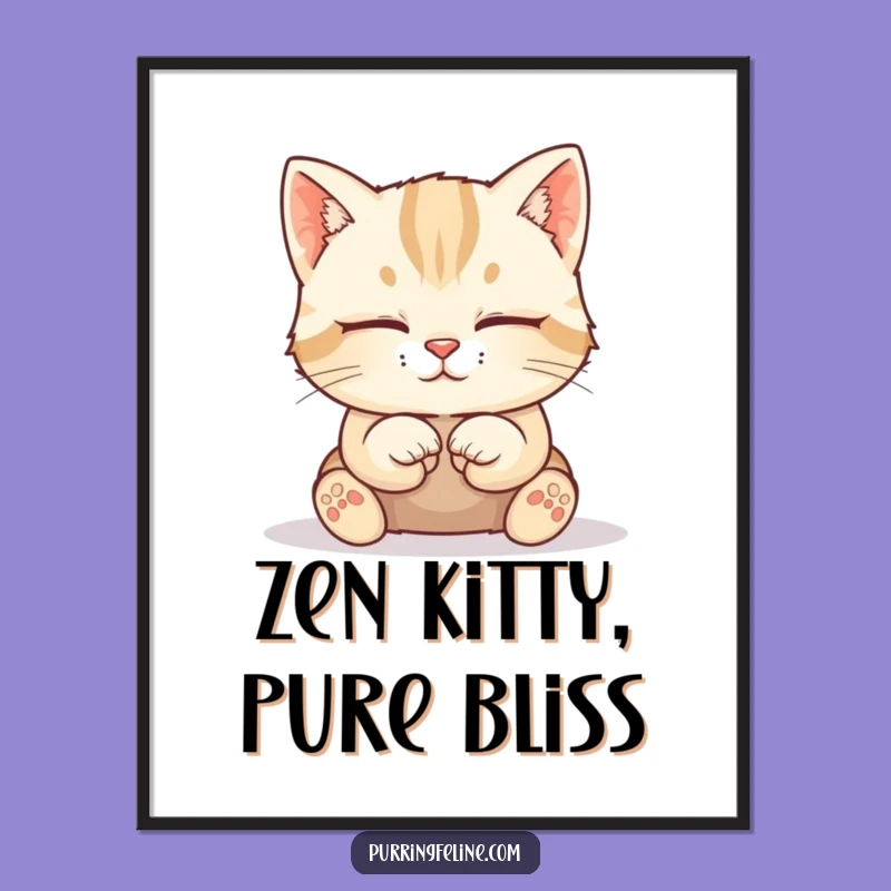 Free Printable Wall Art: Calm Cat Cub, Peaceful Downloadable Decor for Tranquil Spaces