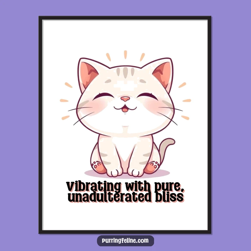 Free Printable Wall Art: Content Cat Vibrations, Hilarious Downloadable Decor for Cat Lovers