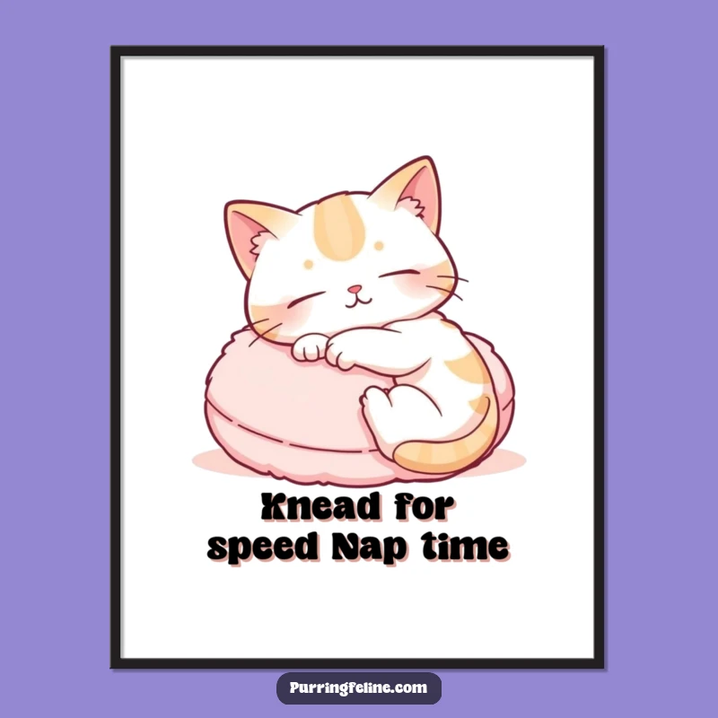 Free Printable Wall Art: Kneading Cat Cozy Funny Downloadable Art!