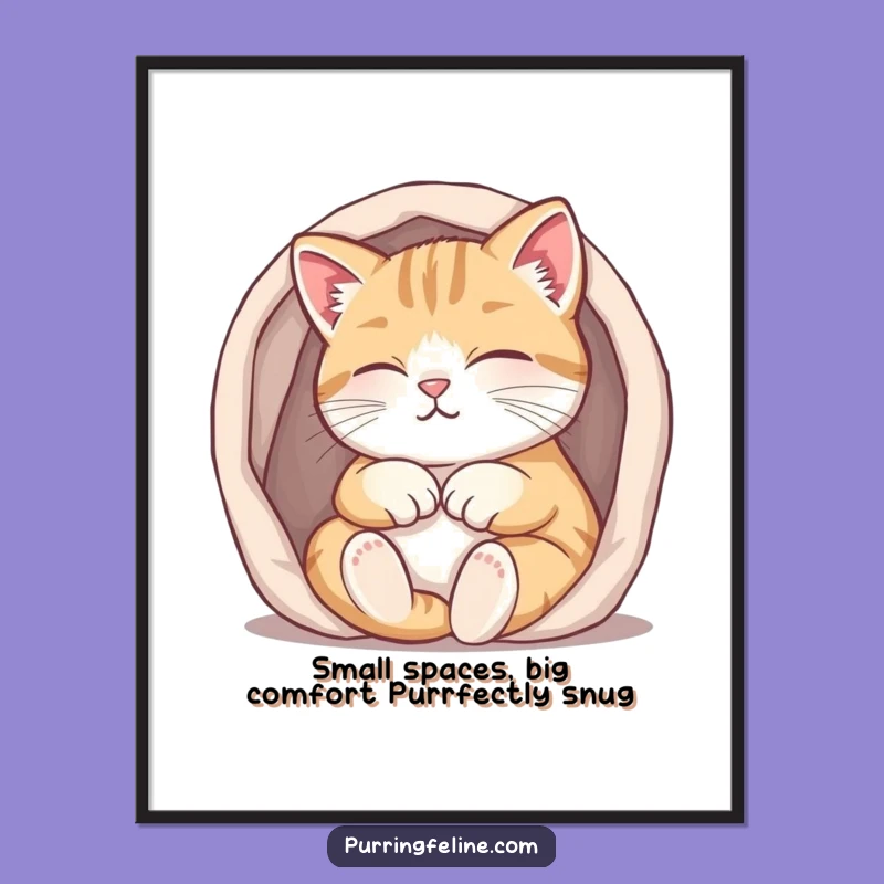 Funny Free Printable Wall Art: Purring Cat Cozy! Warm DIY Decor