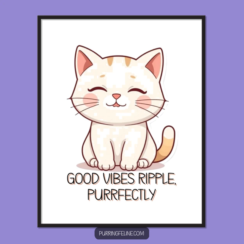 Free Printable Wall Art: Cat Purr Ripples! Humorous DIY Decor for Cat Lovers.