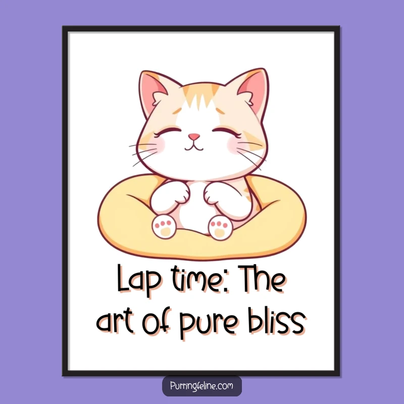 Funny Free Printable Wall Art: Serene Cat Lap! Cozy DIY Decor