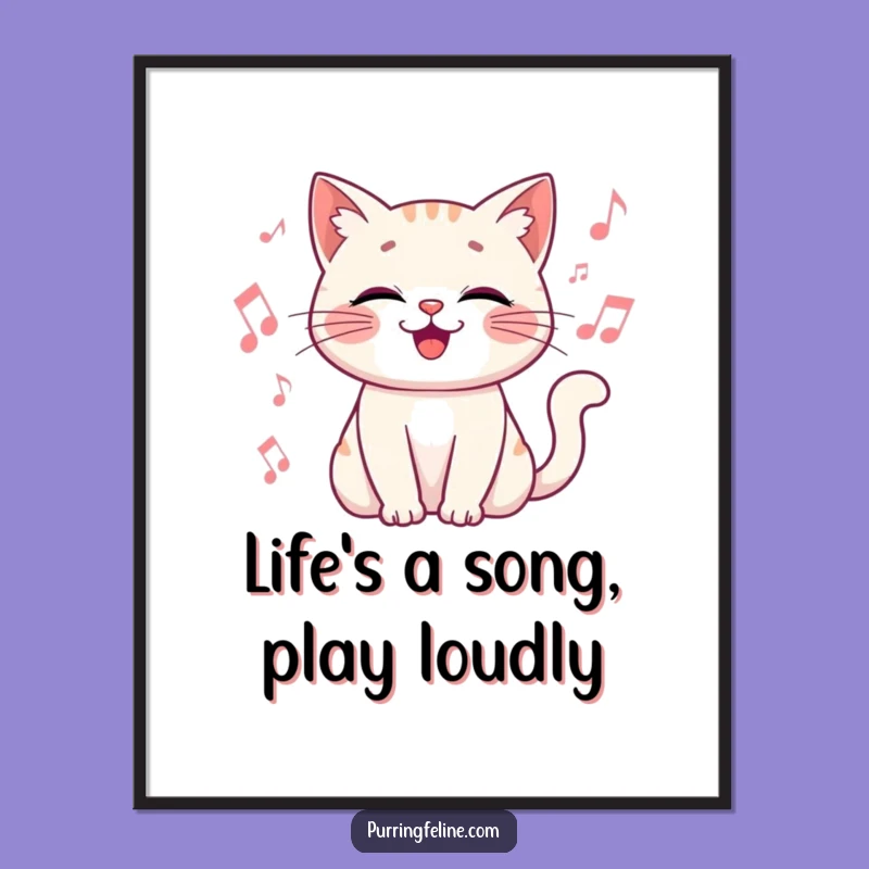Free Printable Wall Art: Happy Cat's Musical Vibes Funny Downloadable Art for Your Walls