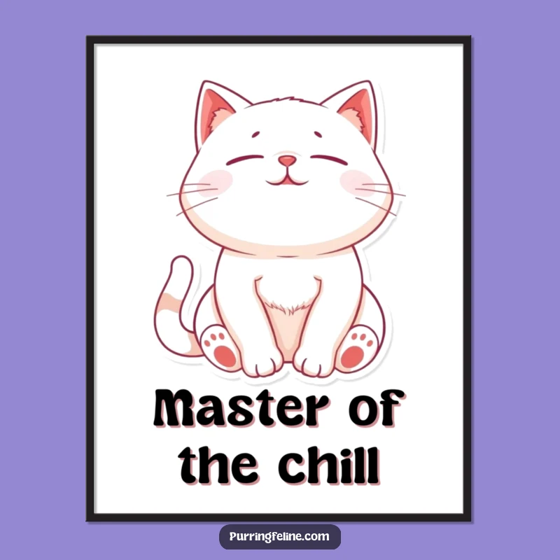 Free Printable Wall Art: Relaxed Purring Cat, Cozy Downloadable Cat Art for Home